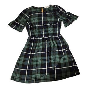 Speechless Green and Blue Plaid Midi Dress